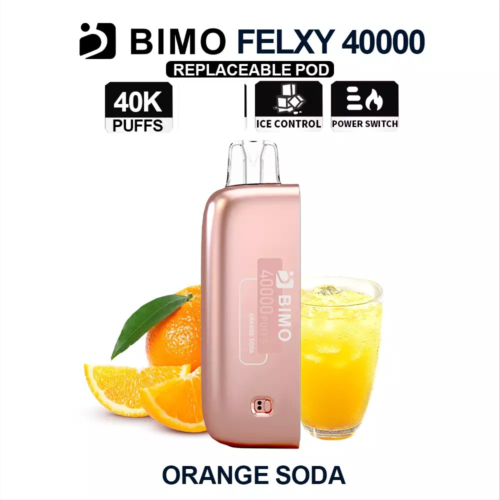 orange soda2 BIMO FELXY 40000 Pod - Orange Soda - Image 1
